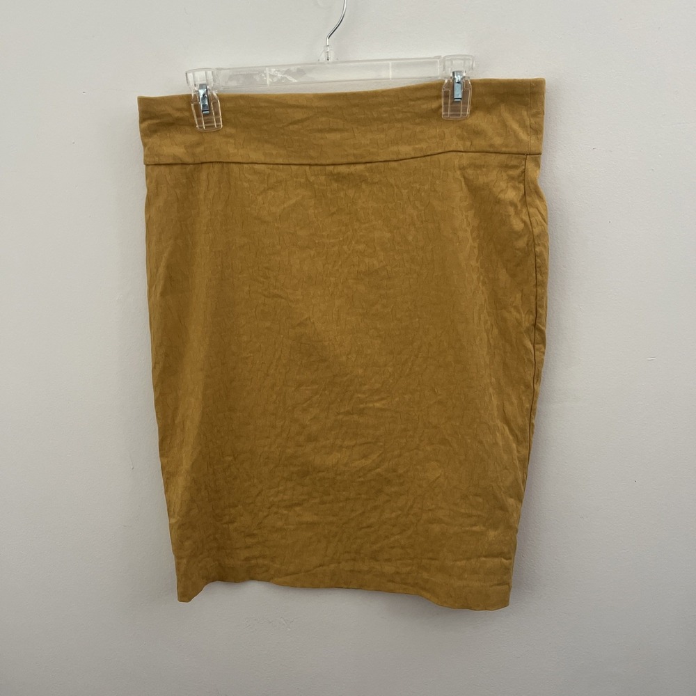 SOHO Women's Pencil Skirt Large Mustard Yellow Preppy 90's Minimalist Office